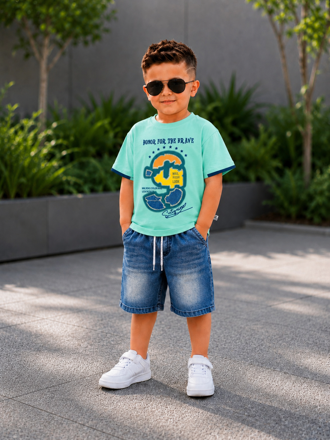 Kids T-Shirt & Denim Short Set