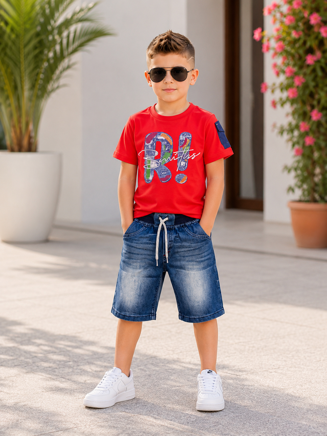 Kids T-Shirt & Denim Short Set