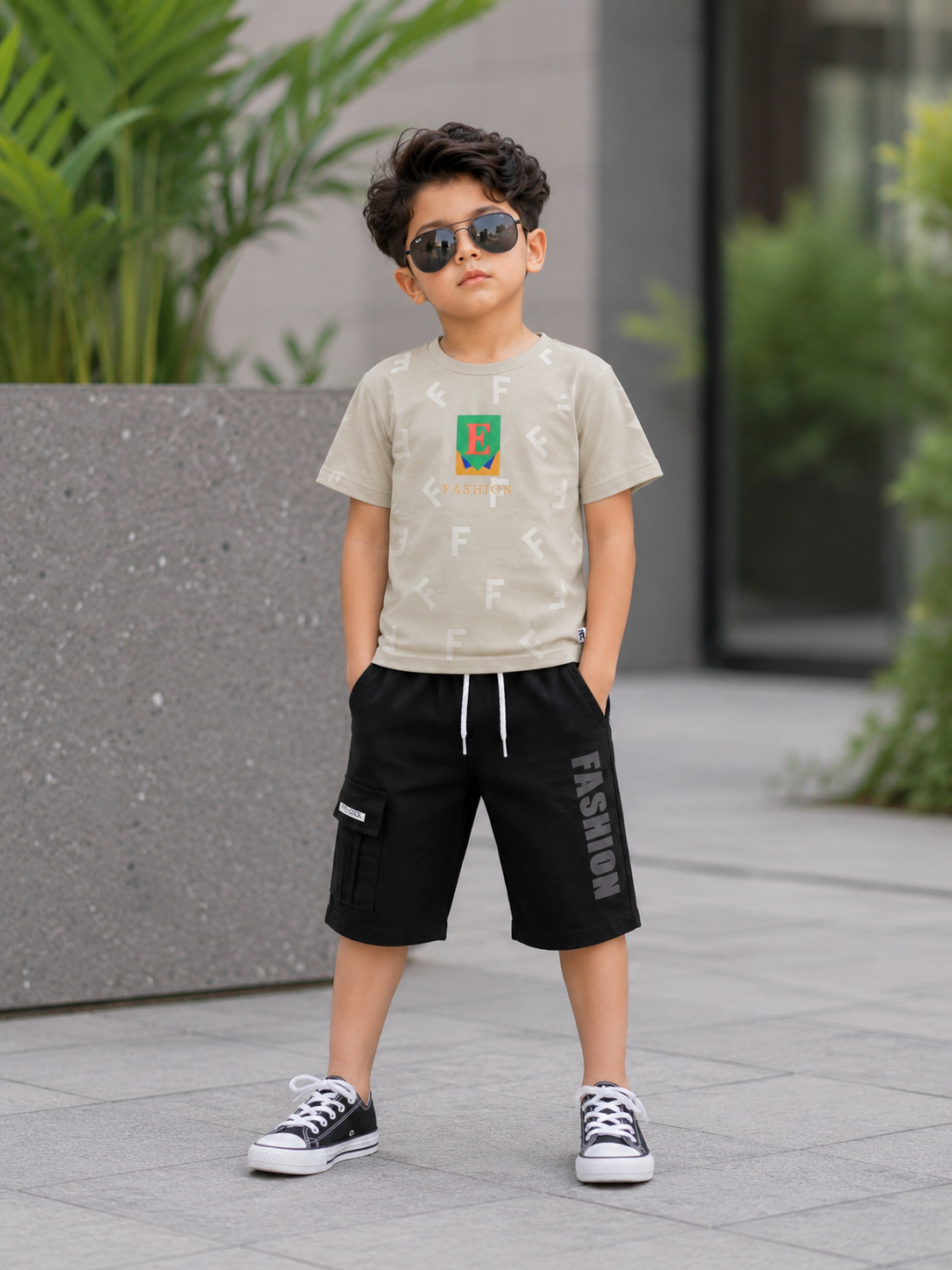 Kids T-Shirt & Cotton Short Set