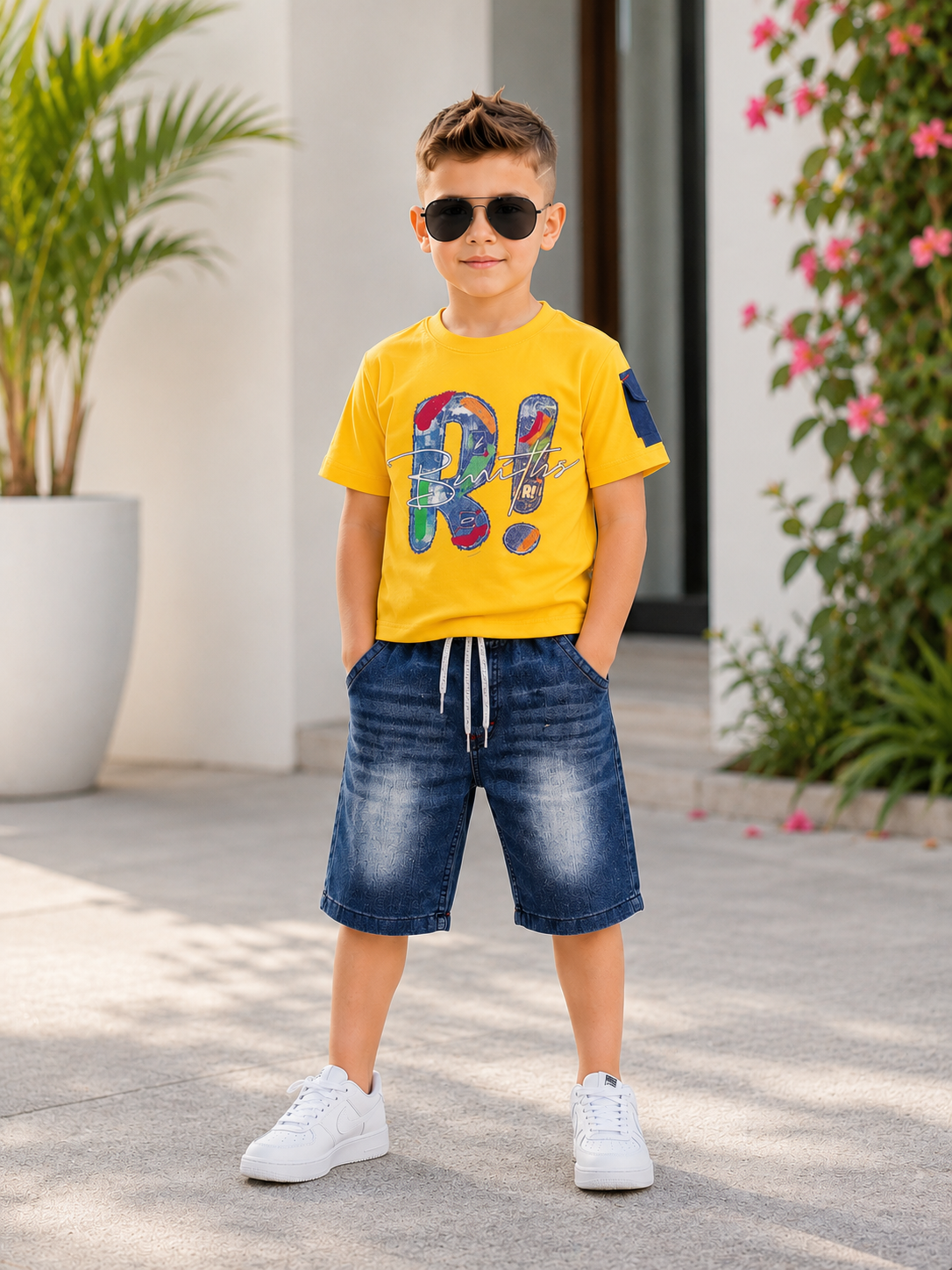 Kids T-Shirt & Denim Short Set