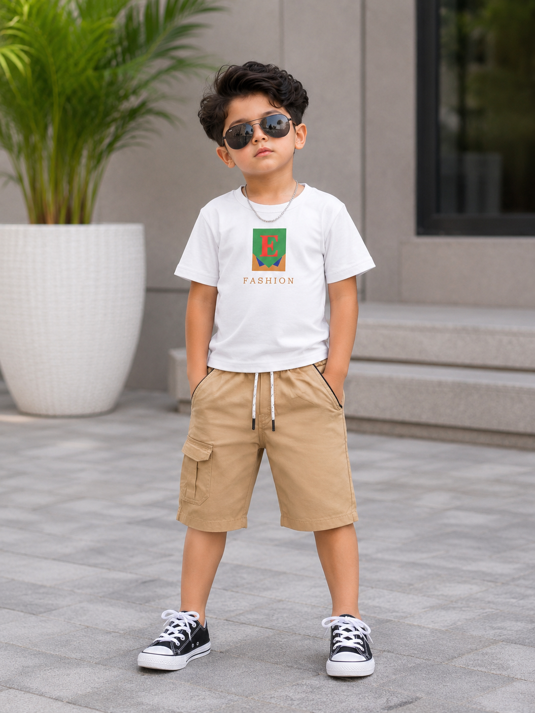 Kids T-Shirt & Cotton Short Set