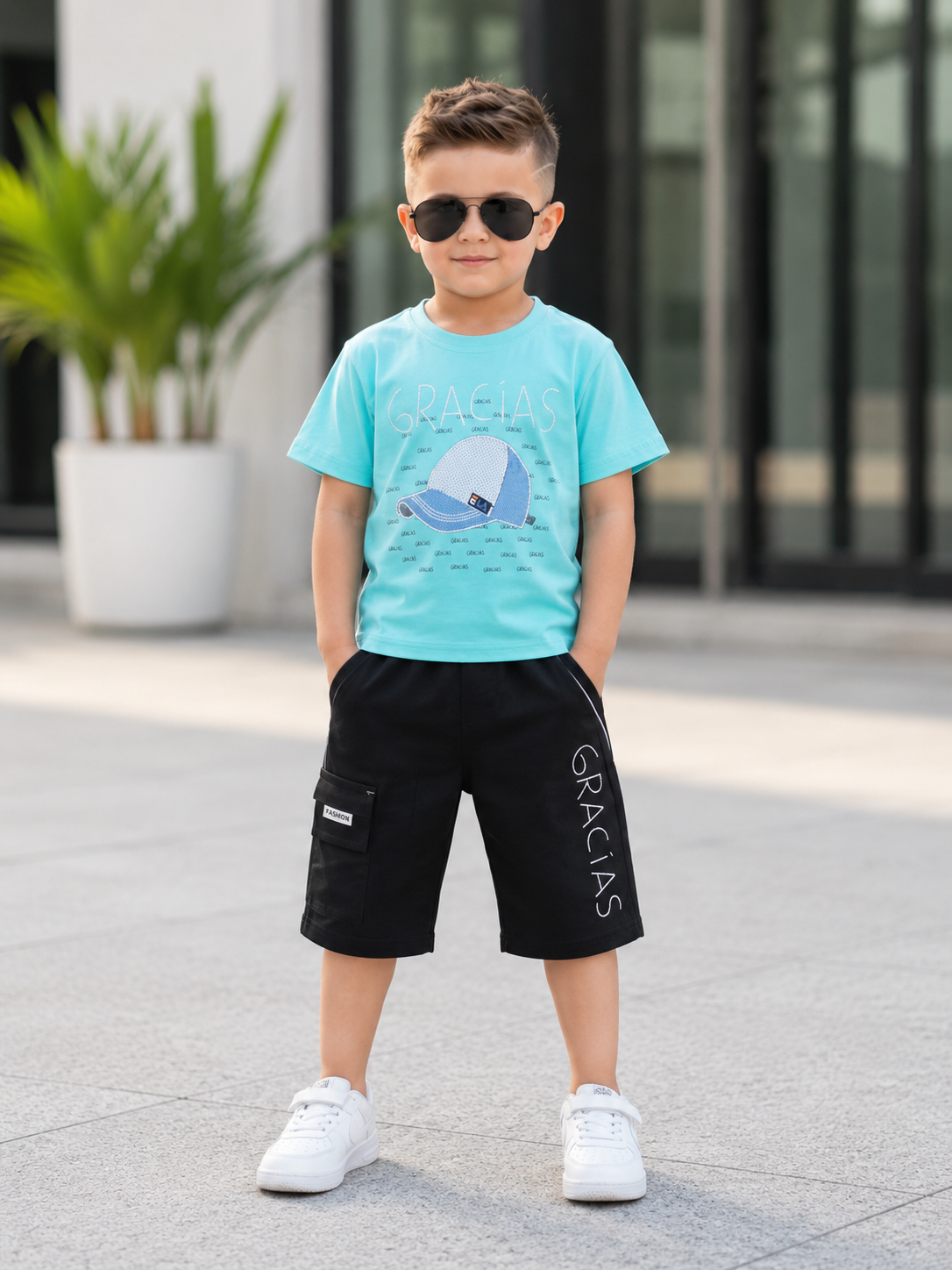 Kids T-Shirt & Cotton Short Set