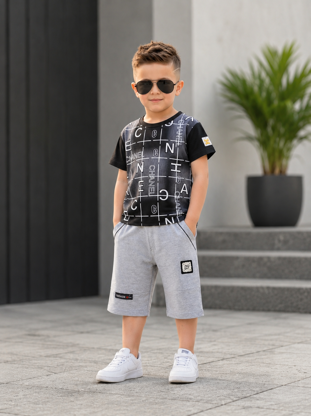Kids T-Shirt & Cotton Short Set